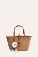L32746 Sac shopping trapèze Velours Nubuck synthétique & bordure mouton
