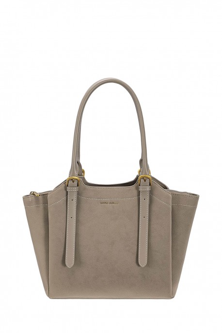 CM8578 David Jones Nubuck Effect Winged Purse : colour:WARM GREY SAND