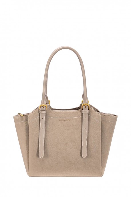 CM8578 David Jones Nubuck Effect Winged Purse : colour:WARM TAUPE