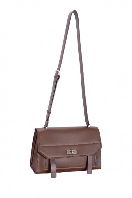 CM8595 David Jones Satchel Shoulder Bag : colour:HOT CHOCOLAT