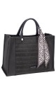 CM8607 Sac à main Cabas effet velour nubuck motif croco David Jones