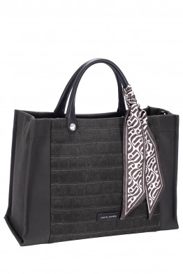 CM8607 Handbag Velvet effect nubuck effect crocodile pattern David Jones