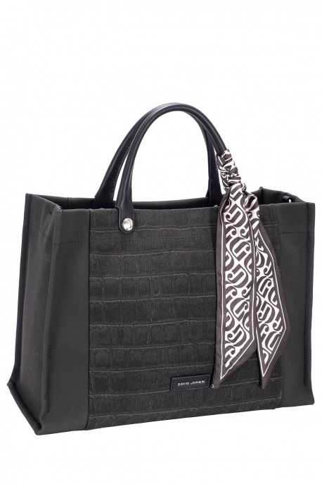 CM8607 Handbag Velvet effect nubuck effect crocodile pattern David Jones