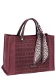 CM8607 Sac à main Cabas effet velour nubuck motif croco David Jones