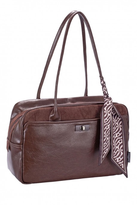 CM8724 David Jones Bowling Shoulder Bag : colour:HOT CHOCOLAT