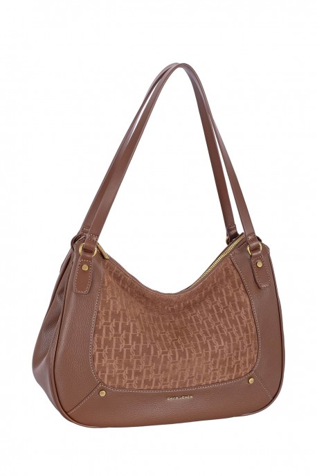 CM8741 David Jones Monogram Hobo Shoulder Bag : colour:RED MUD