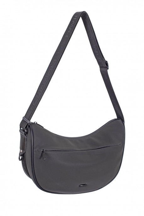 CM8742 David Jones Peachskin Crescent Shoulder Bag : colour:JET BLACK