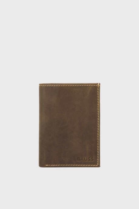 BAUSS® - B613AV Leather Wallet with RFID protection : colour:Khaki