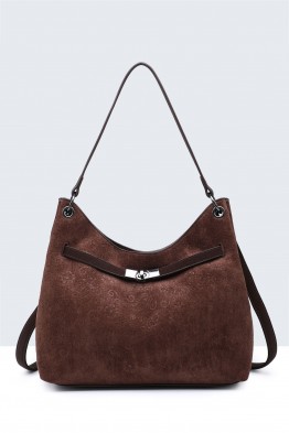 BV-20043 Sac épaule hobo effet velour nubuck