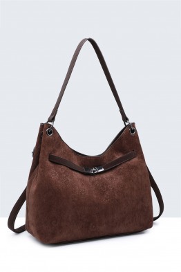 BV-20043 Hobo Velvet Effect Nubuck Shoulder Bag