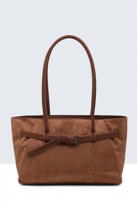 BV-20044 Nubuck velvet effect purse shoulder bag : colour:Brown
