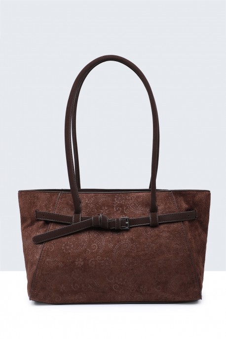 BV-20044 Nubuck velvet effect purse shoulder bag : colour:Coffee