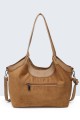 BV-29081 Sac épaule à ailettes Patchwork effet nubuck