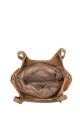 BV-29081 Nubuck effect Patchwork fin shoulder bag