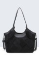 BV-29081 Sac épaule à ailettes Patchwork effet nubuck