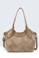 BV-29081 Nubuck effect Patchwork fin shoulder bag