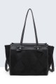 BV-29082 Nubuck Effect Patchwork Fin Shoulder Bag