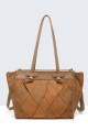 BV-29082 Sac épaule à ailettes Patchwork effet nubuck