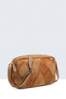BV-29083 Sac bandoulière Patchwork effet nubuck