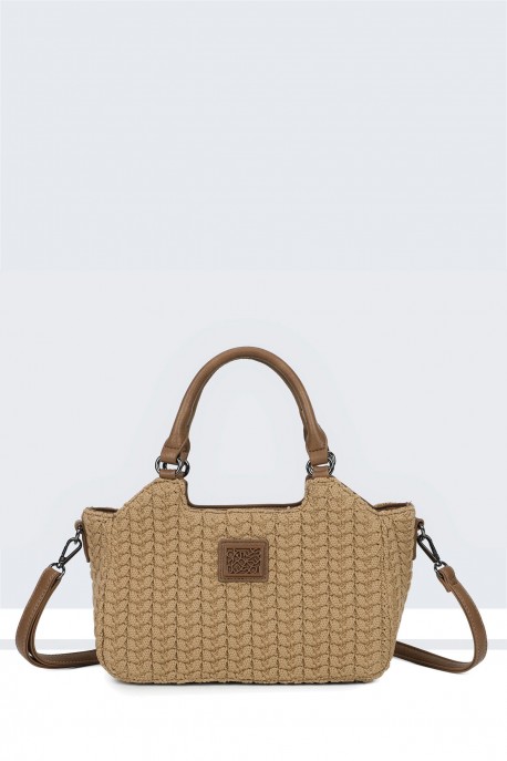 BV-B55051 Braided Handbag : colour:Khaki