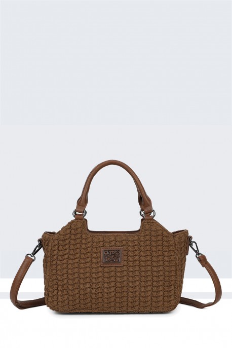 BV-B55051 Braided Handbag : colour:Brown
