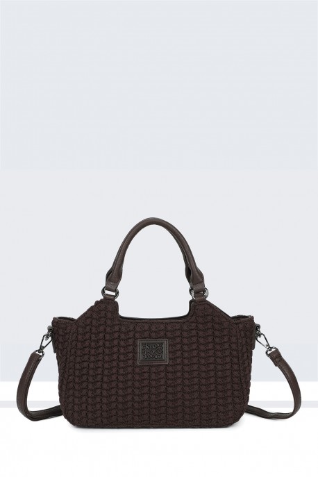 BV-B55051 Braided Handbag : colour:Coffee