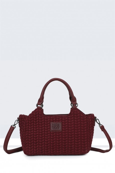 BV-B55051 Braided Handbag : colour:Wine