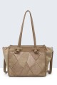 BV-29082 Sac épaule à ailettes Patchwork effet nubuck