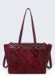BV-29082 Nubuck Effect Patchwork Fin Shoulder Bag