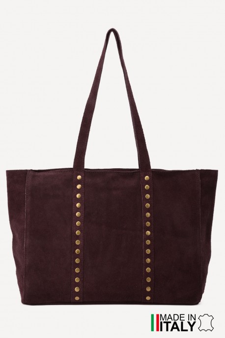 ZE-9026 Sac cabas shopping en cuir nubuck