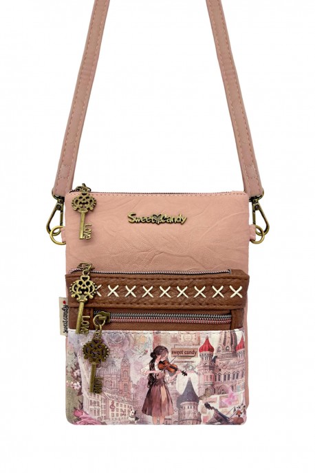 Sweet & Candy C-269-05-B26 Synthetic crossbody pouch : Pattern:B26-B-PINK
