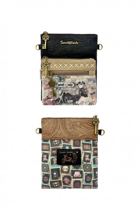 C-269-05-B26 Pochette sac bandoulière synthétique Sweet & Candy