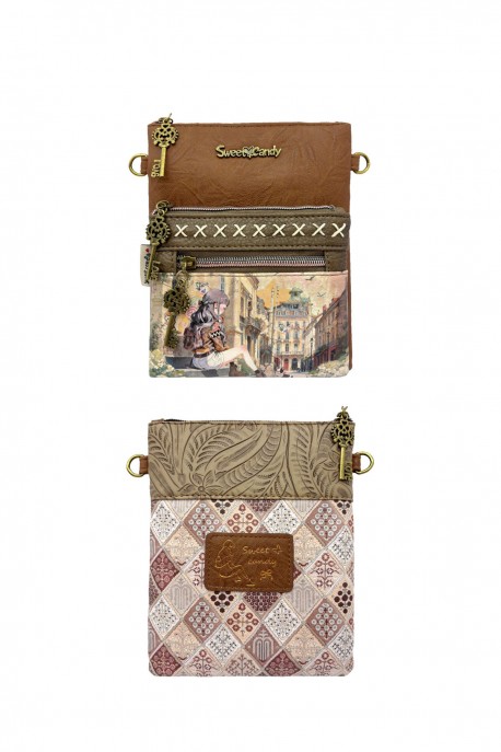 Sweet & Candy C-269-05-B26 Synthetic crossbody pouch : Pattern:B26-C-COGNAC