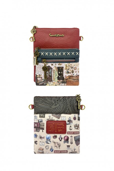 Sweet & Candy C-269-05-B26 Synthetic crossbody pouch : Pattern:B26-D-RED