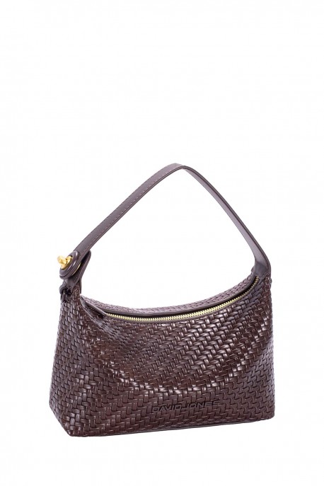 CM8665 David Jones Woven-texture handbag : colour:HOT CHOCOLAT