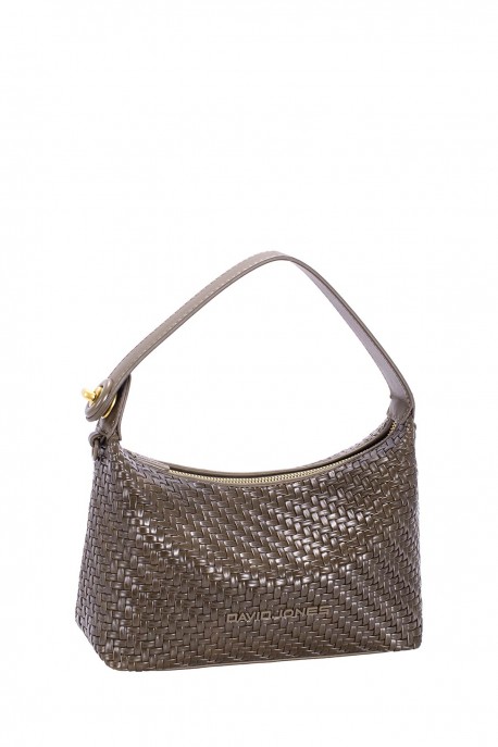 CM8665 David Jones Woven-texture handbag : colour:MIST MOSS