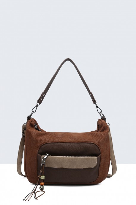 Multicolour synthetic handbag BV-28160 : colour:Brown