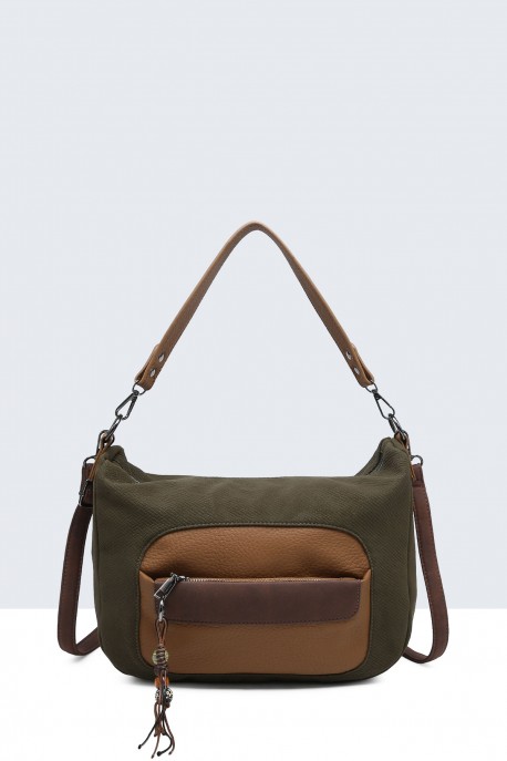 Sac à main synthétique Multicolore BV-28160 : couleur:Vert (Green)