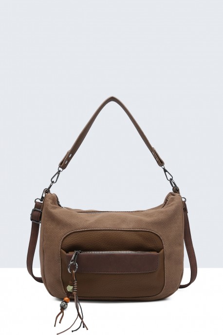 Multicolour synthetic handbag BV-28160 : colour:Khaki