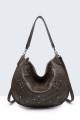BV-29097 Studded hobo shoulder bag