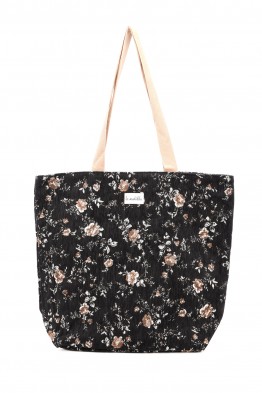 La Matilda - Grand Tote Bag Fleurs NOIR M105-134