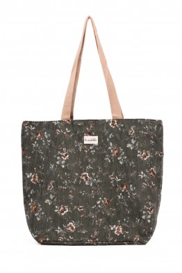 La Matilda - Grand Tote Bag Fleurs Vert M105-132