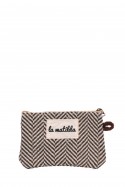 La Matilda - Pochette porte-monnaie en coton Trigo Marron M108-10