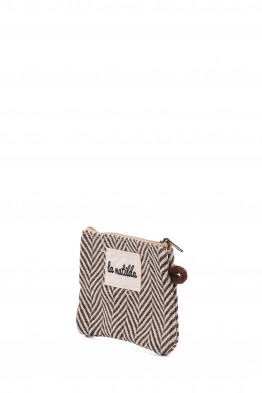 La Matilda - Pochette porte-monnaie en coton Trigo Marron M108-10