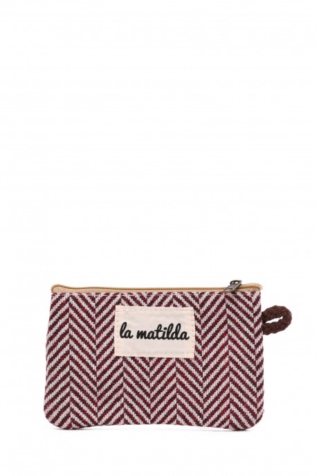 La Matilda - Pochette porte-monnaie en coton Trigo Granate M108-11