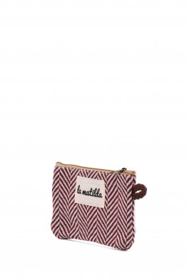 La Matilda - Pochette porte-monnaie en coton Trigo Granate M108-11