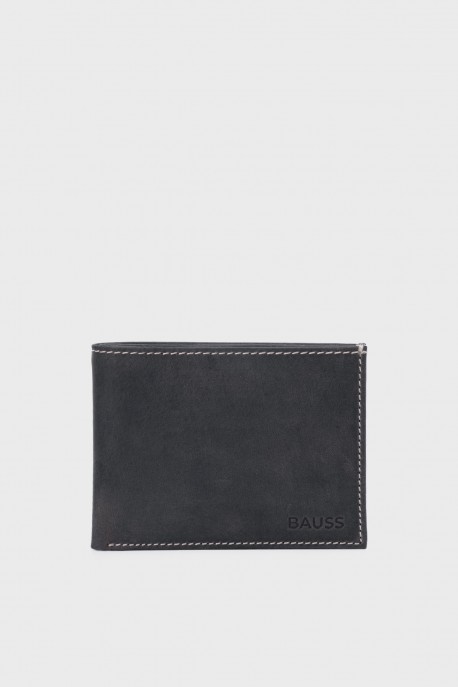 BAUSS® AVENTURA - B415AV Leather Wallet with RFID protection : colour:Bleu Ardoise