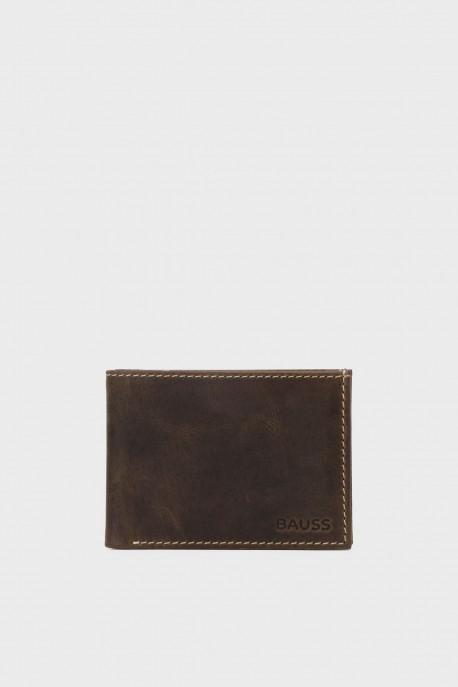 BAUSS® - B510AV leather wallet - With protection RFID : colour:Khaki