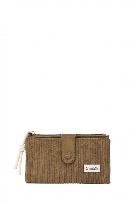 La Matilda - Portefeuille porte-monnaie en coton Pana Marrón Tostado M123-81