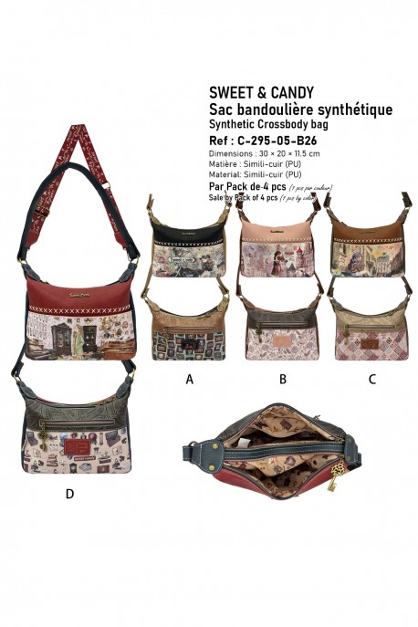 C-295-05-B26 Sac à main Sac bandoulière Sweet & Candy : Motif:Pack de 4